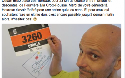 Courir pour les enfants hospitalisés, Lyon Urban Trail: Bravo Cyrille !