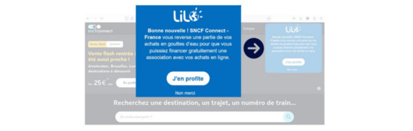 exemple de site partenaire avec Lilo Achats solidaires